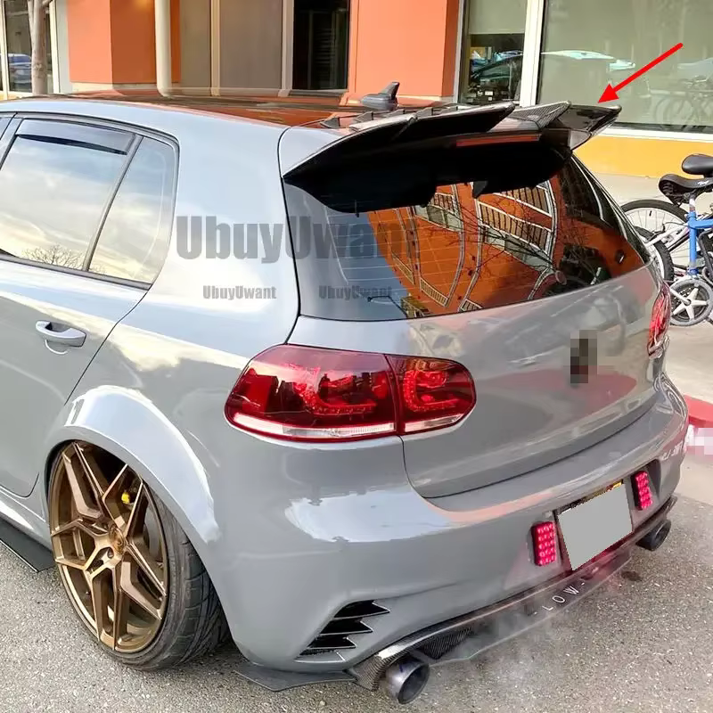 Alerón de techo para VW Golf 6 GTI/R, ABS negro brillo efecto carbono - imagen 3