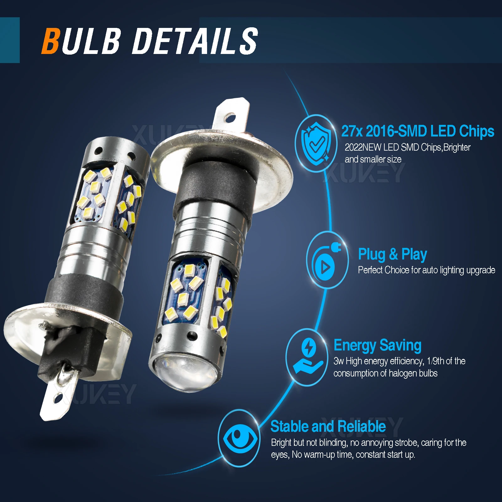 Bombillas LED H1 antiniebla DRL 12V 6000K para coche y furgoneta - imagen 5