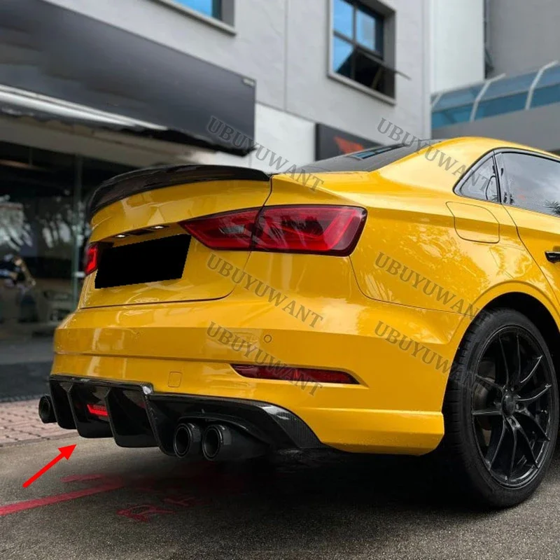 Para Audi A3 S3 2017-2020 A Hatchback fibra de carbono labio trasero coche difusor de parachoques trasero divisores alerón kit de carrocería - imagen 5