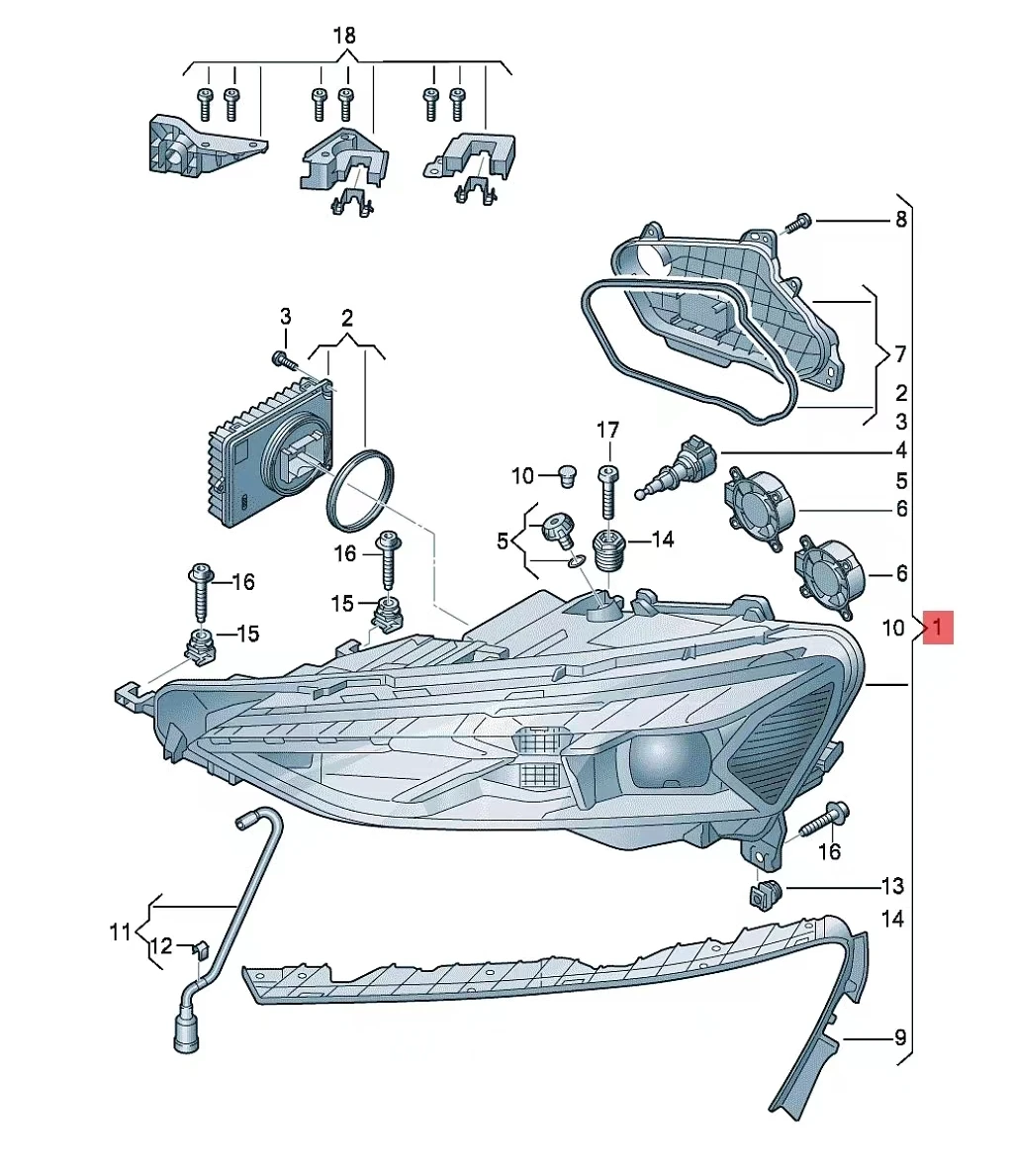 Faros láser delanteros para Audi e‑tron GT instalados en el vehículo
