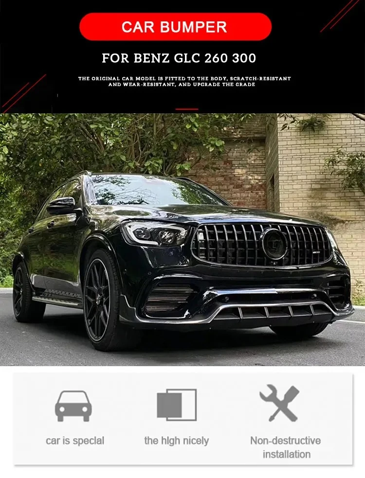 Vista frontal del parachoques AMG estilo 63S