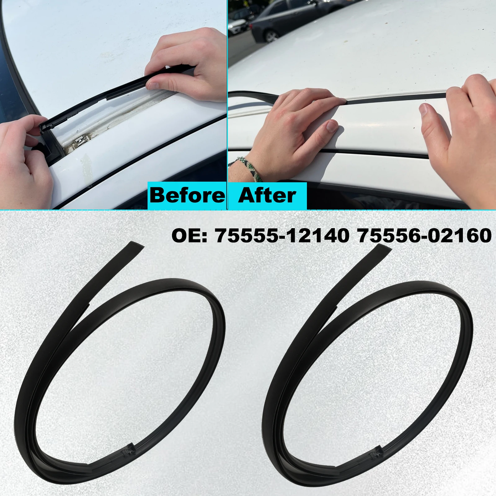 Molduras goteo techo Toyota Corolla Sedan 2009-2013 juego par ambos - imagen 5