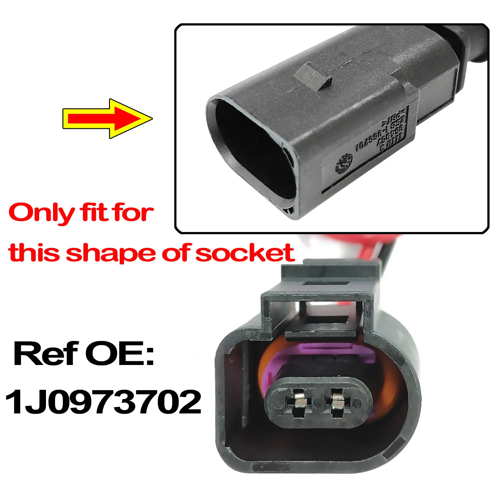 Conector sensor desgaste pastillas freno precableado Audi 1J0973702 - imagen 3