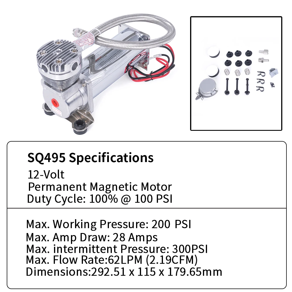 SQ495 Compresor suspensión neumática 12V - imagen 3