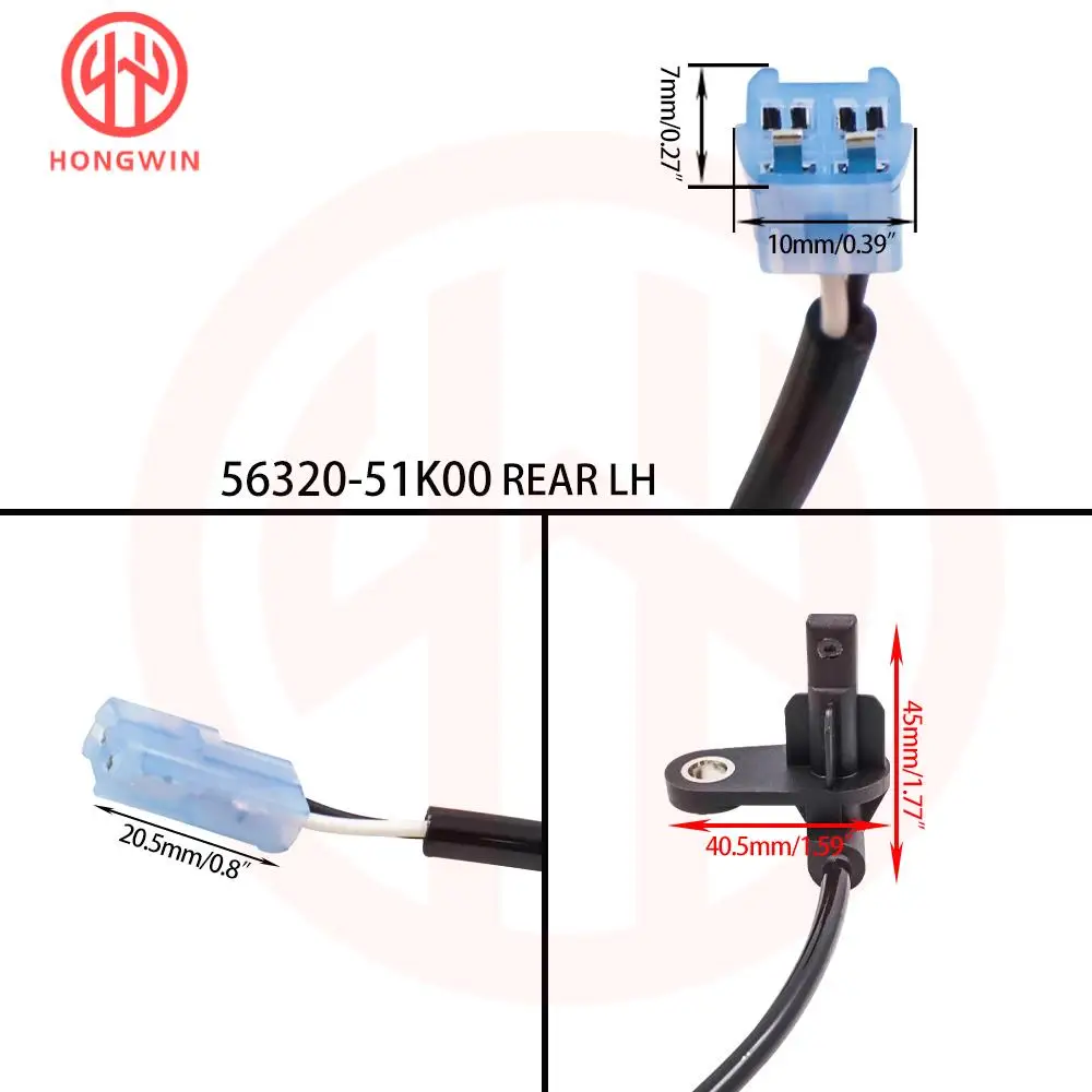 56320-51K00 Sensor ABS Suzuki Splash Swift Agila - imagen 5