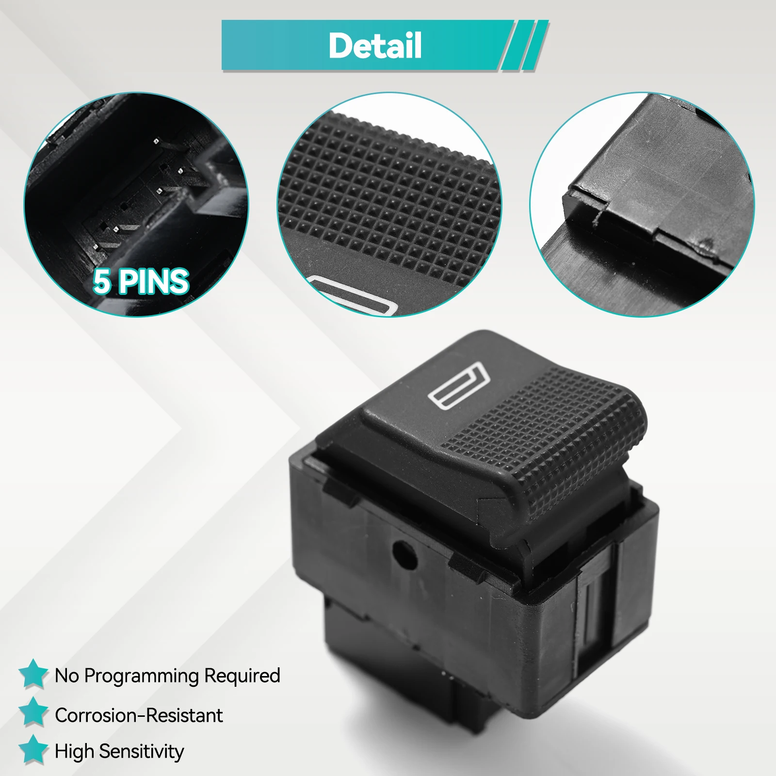 6X0959855B Interruptor elevalunas VW Polo 6N2, Lupo y Seat Ibiza - imagen 3