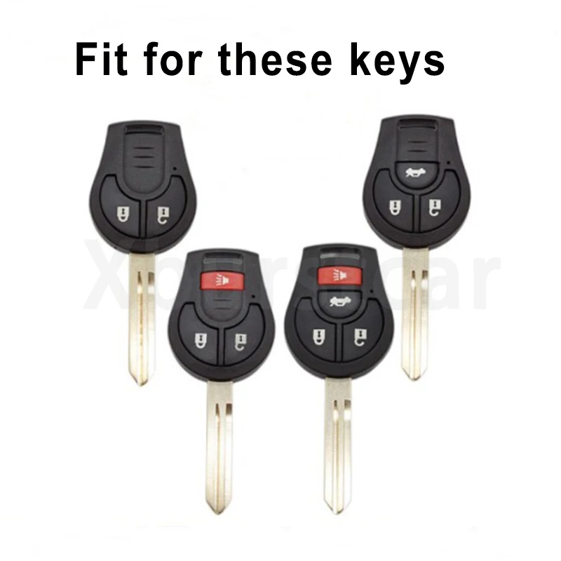 Carcasa de coche Fob para Nissan Sunny Tiida March Murano Teana Sylphy Livina Qashqai funda para llave de coche soporte Protector remoto con tapa - imagen 2