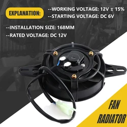 Ventilador de refrigeración 12V para moto, pit bike y quad