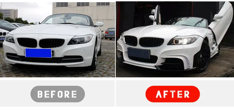 Comparación de acabados antes y después de instalar el kit