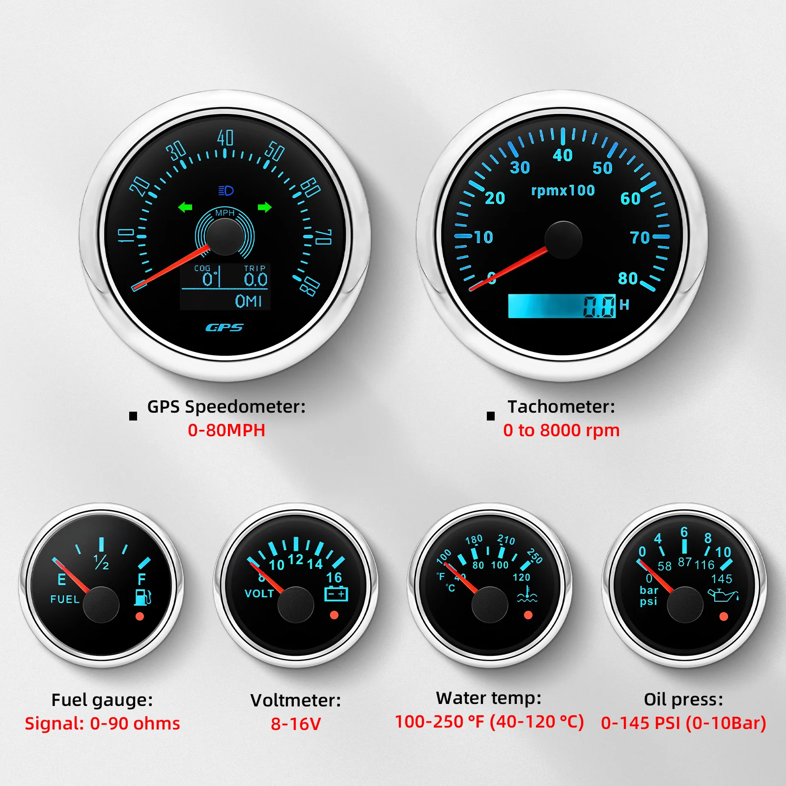Kit de relojes digitales GPS para coche y barco con sensores - imagen 4