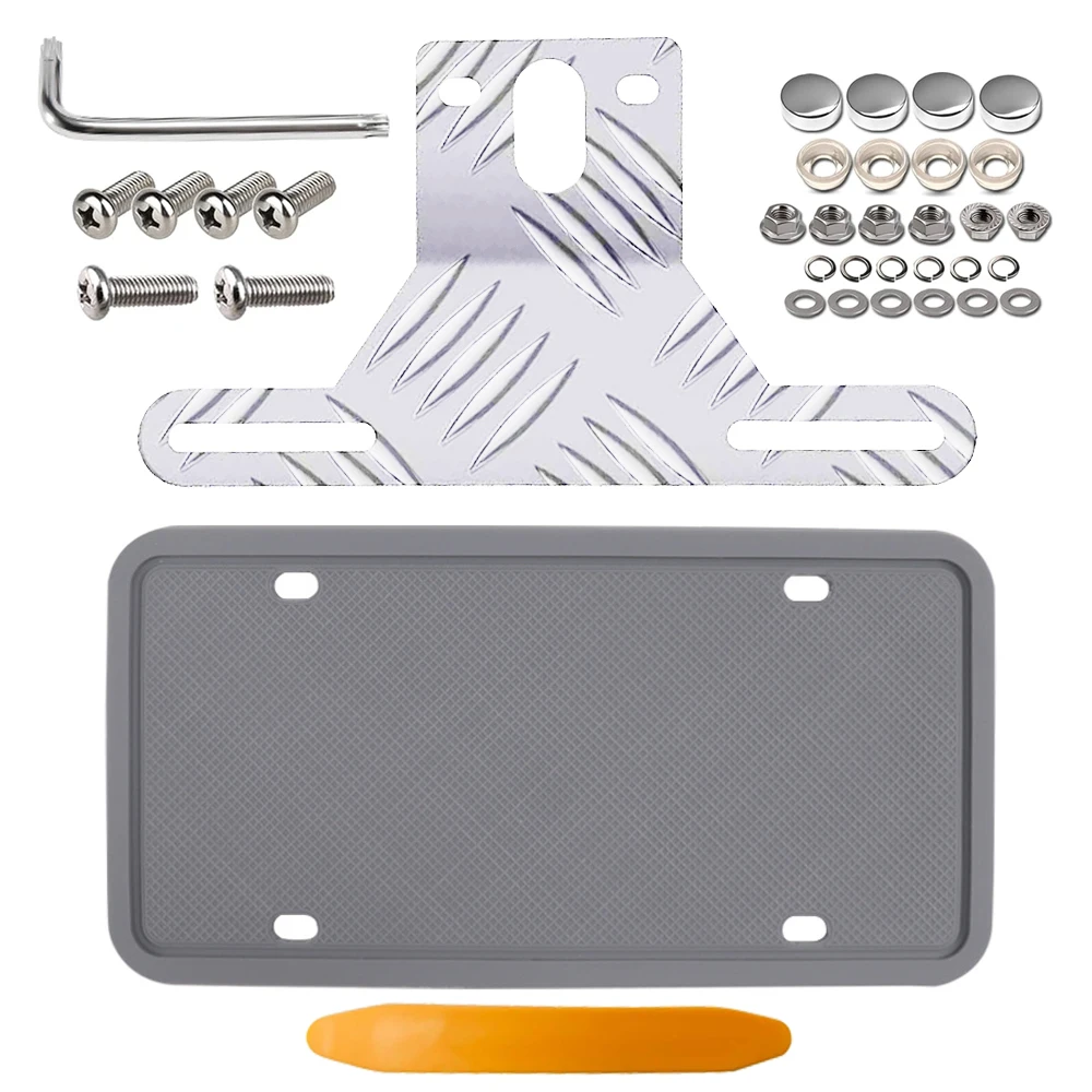 Soporte Kyostar para matrícula con base de aluminio y marco negro