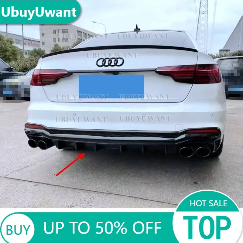 Difusor trasero carbono Audi A4 B9 S-Line 2020-2024 sin escapes