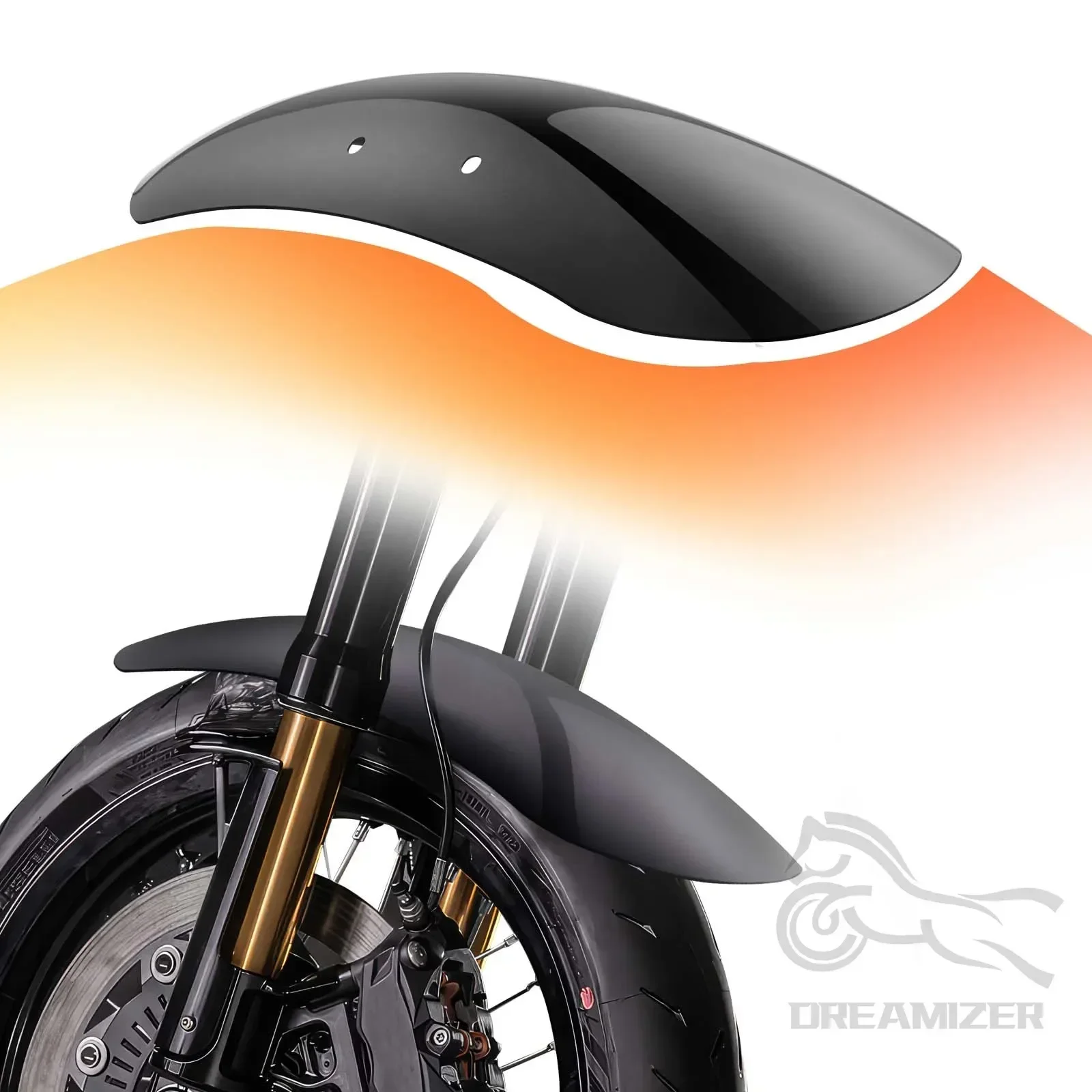 Guardabarros delantero corto negro mate para Harley Sportster XL 48 - imagen 2