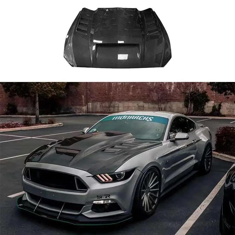 Rejillas ventilacion capo fibra carbono Ford Mustang 2015-2017 - imagen 5