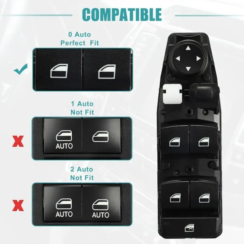 61319208108   Unidad de interruptor elevador de Control de ventana eléctrica de coche, botón delantero izquierdo, lado del conductor para BMW F20 F25 F30 F31 1 2 Series X3 X5 - imagen 4