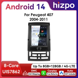 Hizpo Autoradio Android Peugeot 407 – Pantalla tipo Tesla