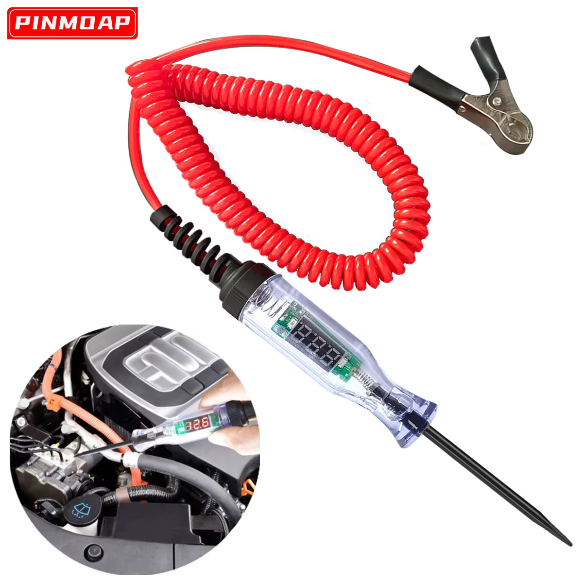 Comprobador de circuitos para coche de 5-120 V con pantalla digital