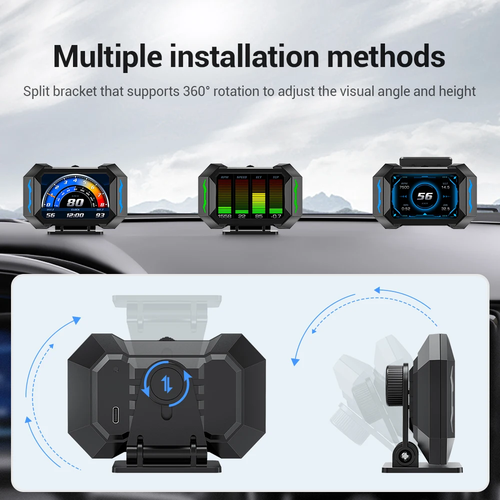 Medidor OBD2 con pantalla HUD, tacómetro y velocímetro digital - imagen 5