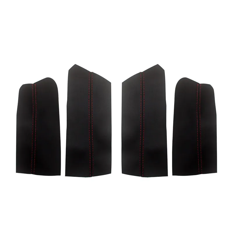 For Skoda Superb Car Interior Door Armrest Panel Microfiber Leather Cover Protective Trim with Mount Fittings ONLY 4 DOORS Model