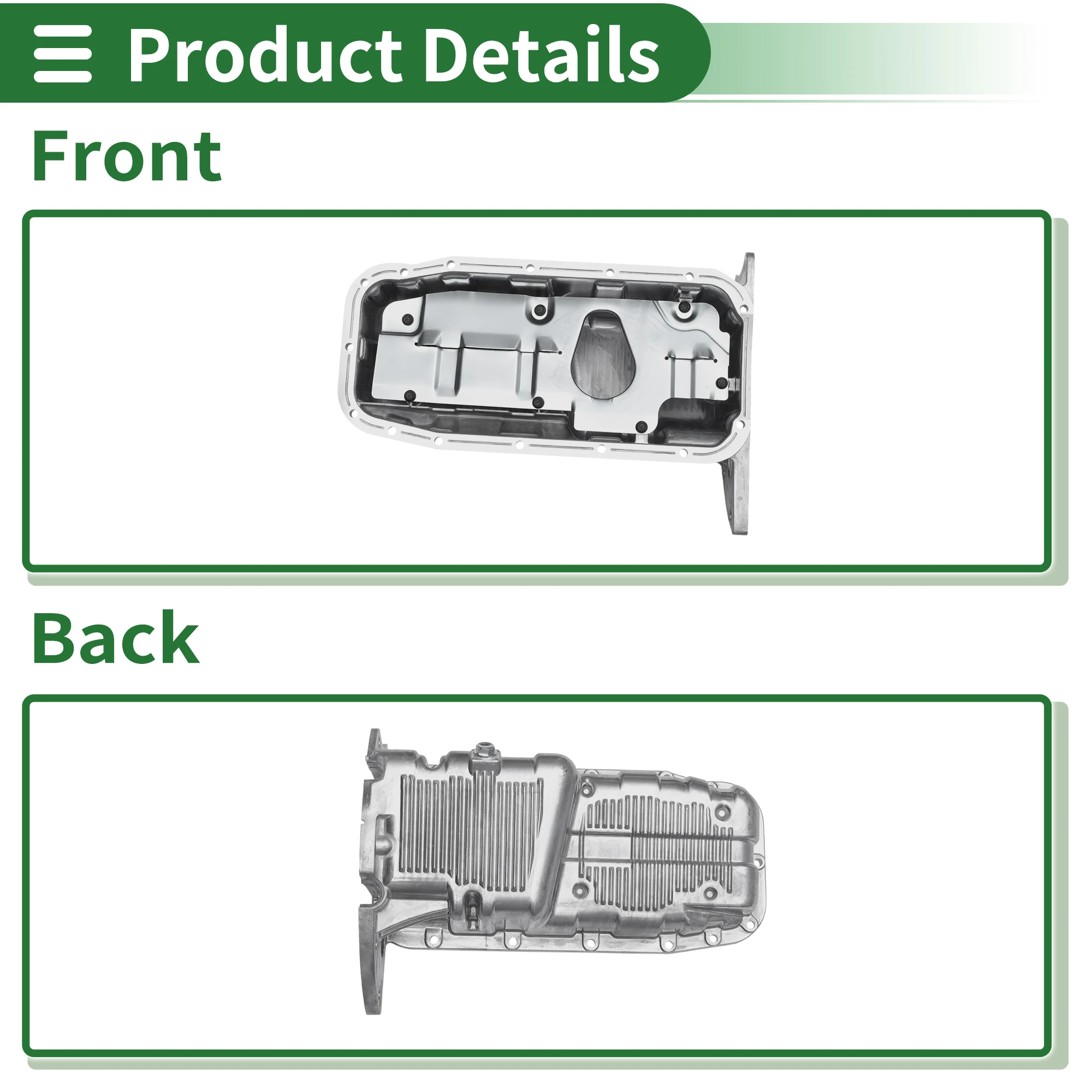 UXCELL 1 pieza No.96481581 cárter de aceite de motor para Chevrolet Aveo 04-08 aluminio tono plateado - imagen 3