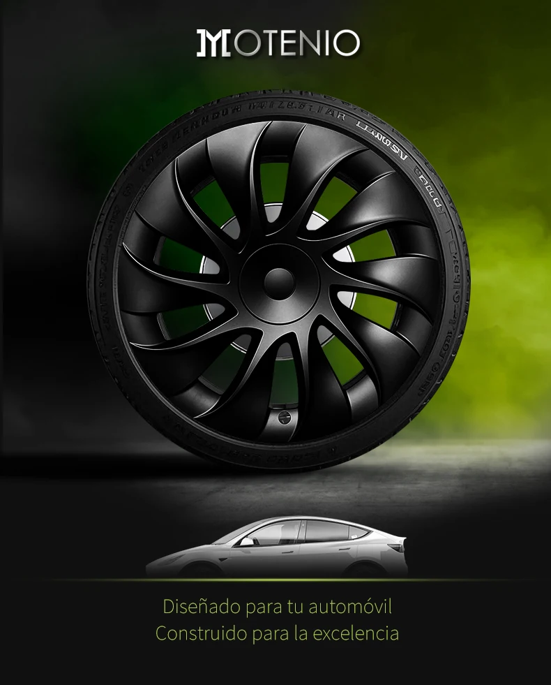 Tapacubos de diseño ciclónico para Tesla Model Y