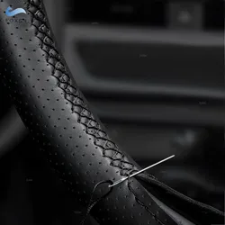 Funda de volante trenzada de microfibra para VW Golf 5 y Passat B6