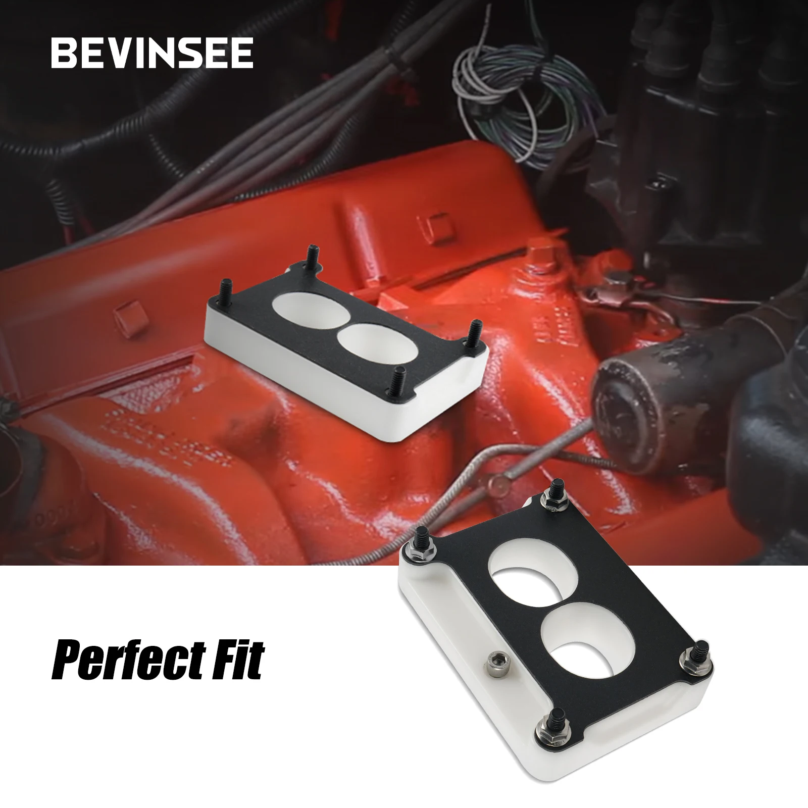 Colector admisión BEVINSEE Holley 4412 TBI 2 barril para Chevrolet - imagen 2