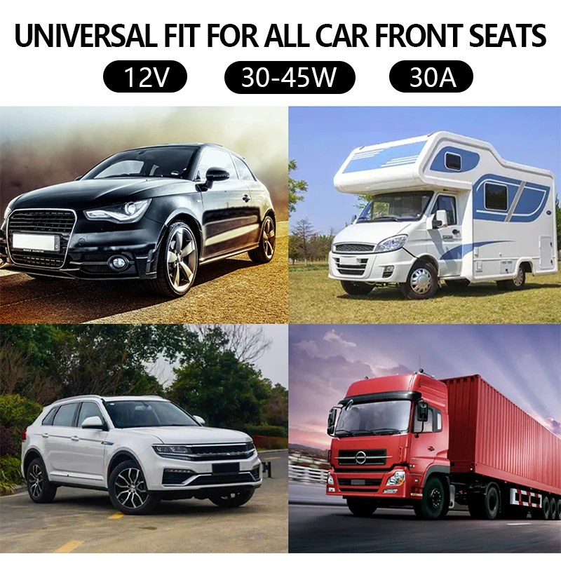 Almohadilla calefactora asiento coche universal dos plazas 12V negra - imagen 4