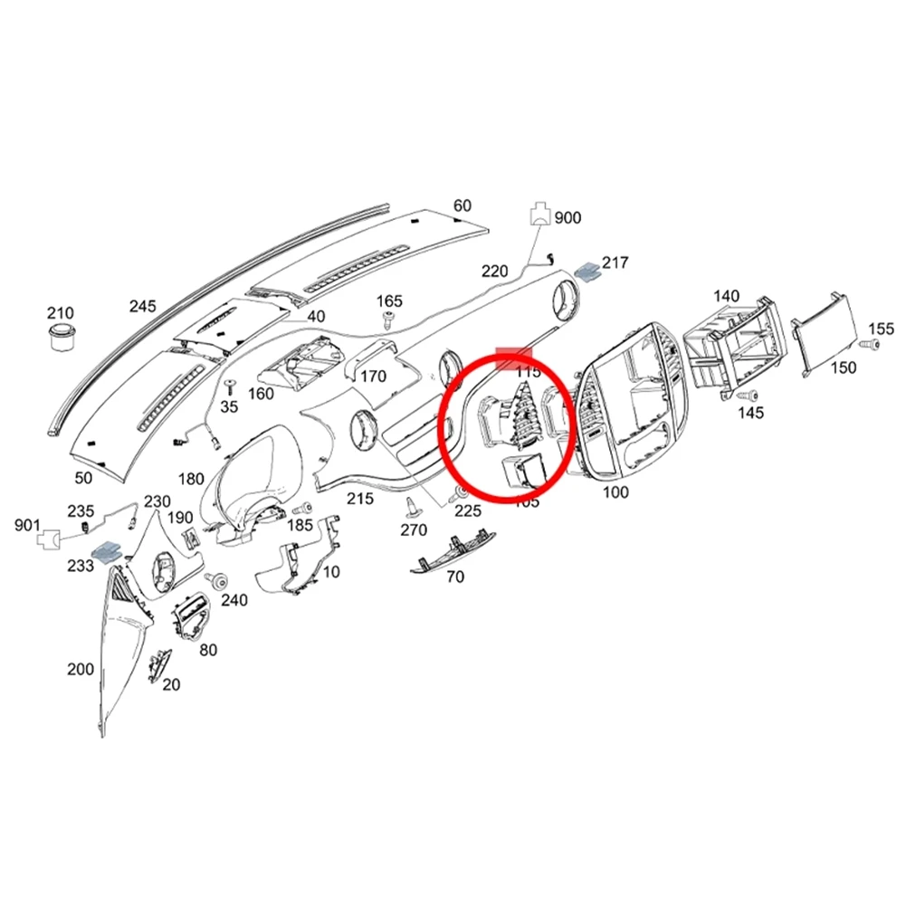 Salida ventilación aire acondicionado Mercedes Vito V260 W447 (2015-2024) - imagen 5