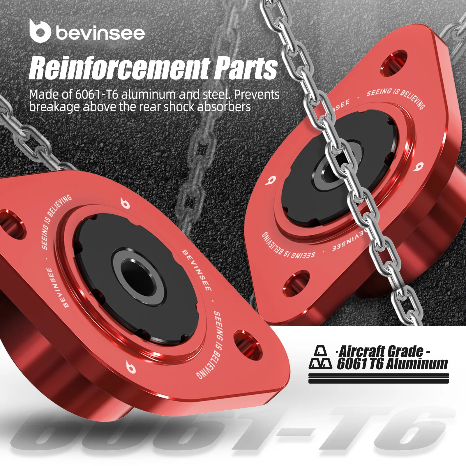 Kit soporte amortiguador BEVINSEE poliuretano BMW E46 Serie 3 - imagen 3