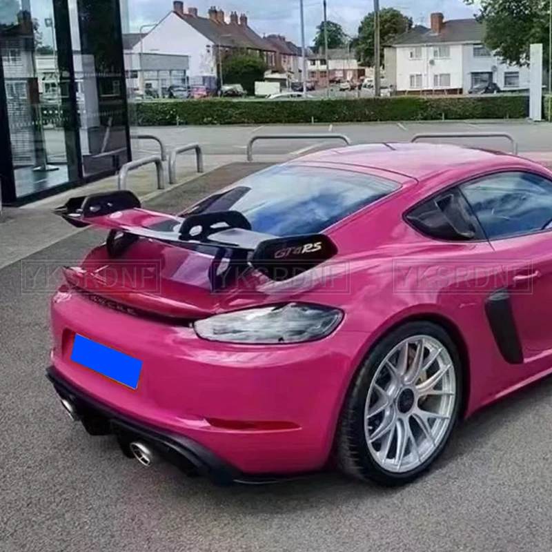 Alerón trasero de fibra de carbono para Porsche Cayman 718, 987, 997, 998, 981, 911, Boxster GT4, doble cubierta - imagen 2