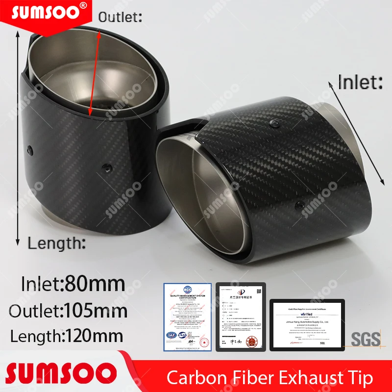 Puntas de escape de fibra de carbono para BMW M3 G80/M4 G82 G83 - imagen 4