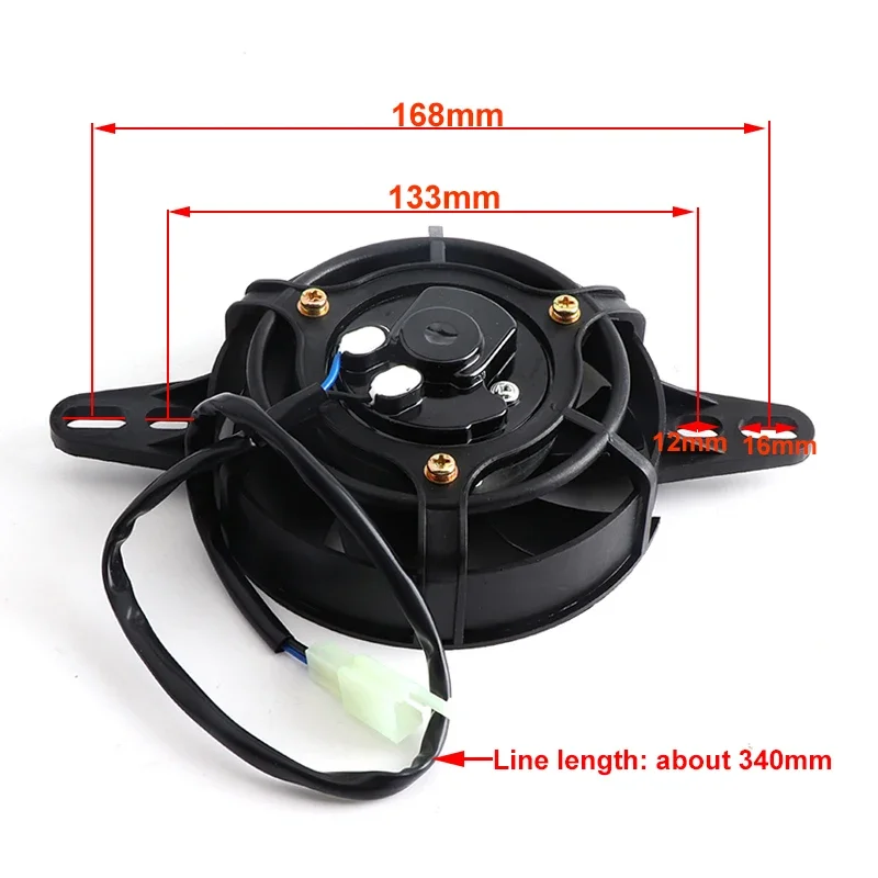Radiador universal con ventilador 12V y enfriador aceite para moto - imagen 5