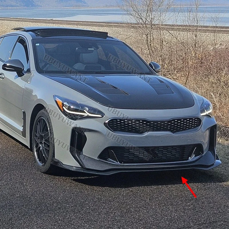 2018 hacia arriba para Kia Stinger GT EX Hatchback alerones delanteros de coche de 4 puertas mejorar la estabilidad del vehículo divisor de parachoques accesorios de coche 
 ﻿ - imagen 3