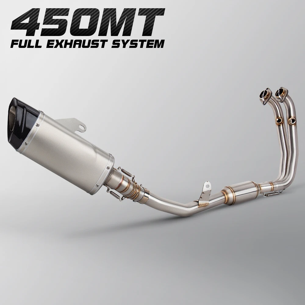 Escape Completo CFMOTO 450MT - Tubo Inoxidable con Silenciador Carbono
