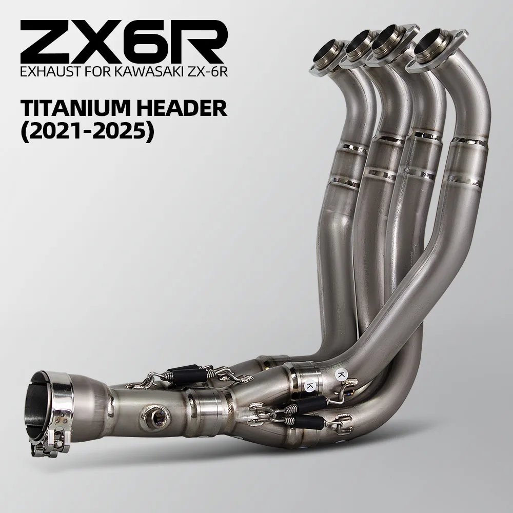 Colector de escape delantero de titanio – Kawasaki ZX-6R 2021-2025