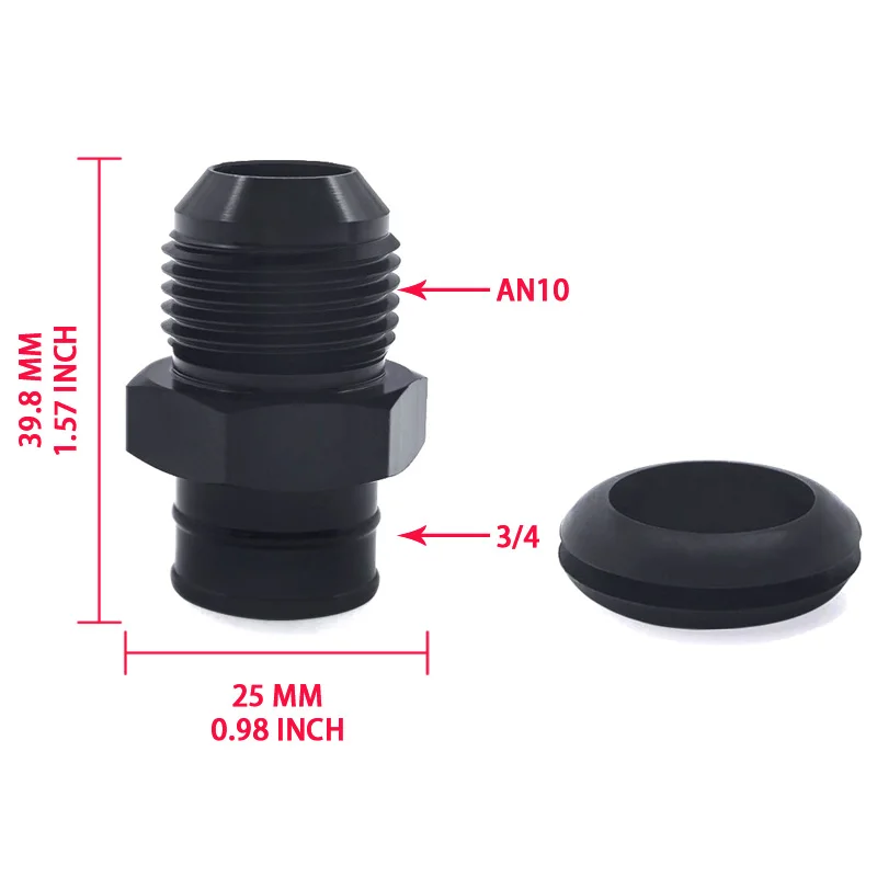 Racor AN10 de aluminio para tapa de válvulas de motores LS - imagen 5
