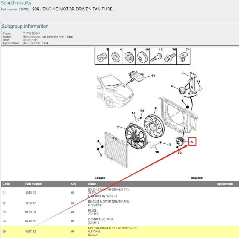 1267e3 Resistencia ventilador eléctrico Peugeot 206 207 307 406 - imagen 2