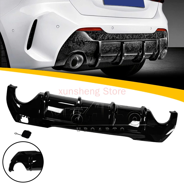 Labio difusor trasero ABS negro brillo para BMW Serie 1 F40