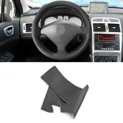 Funda de volante de microfibra negra para Peugeot 307 CC y 407 SW