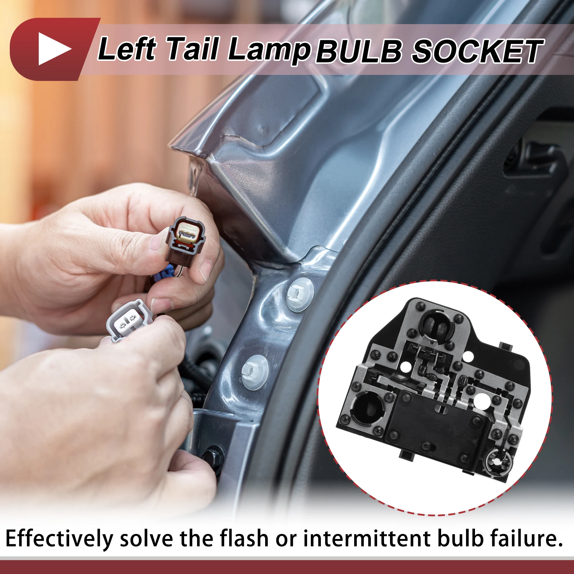 X Autohaux 1 pieza enchufe de luz trasera izquierda para Peugeot 408 2010-2012 conector de bombilla de lámpara - imagen 2