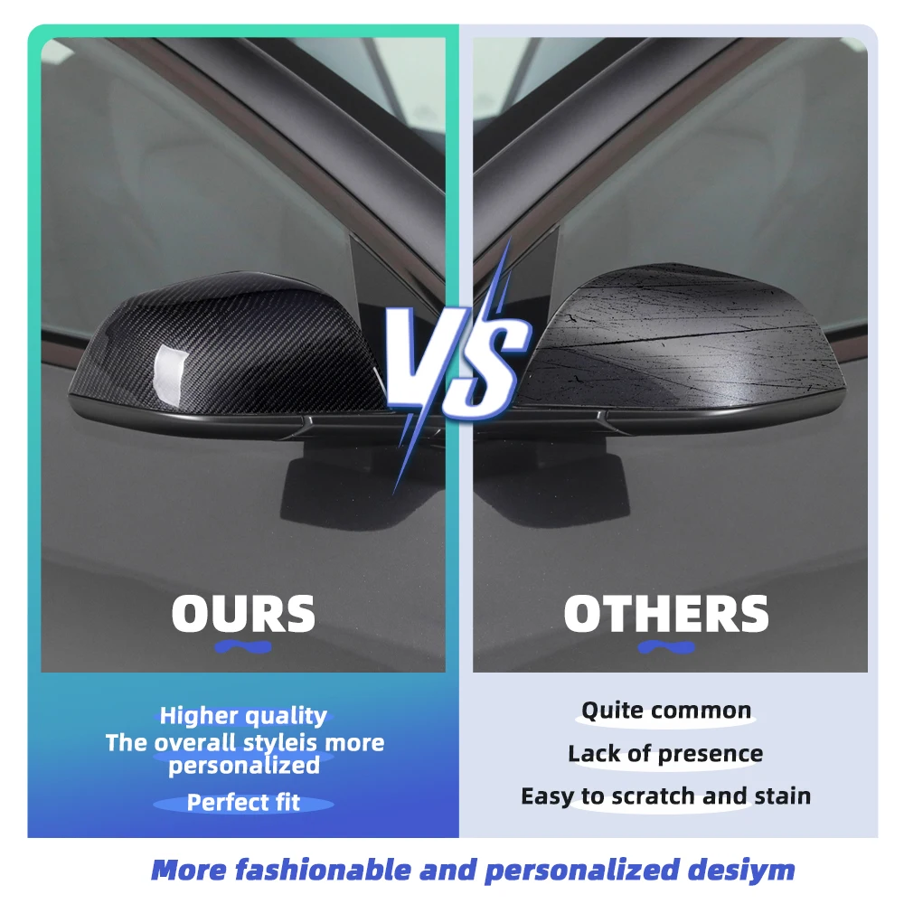 Carcasa espejo retrovisor carbono brillante para Tesla Model 3 - imagen 5