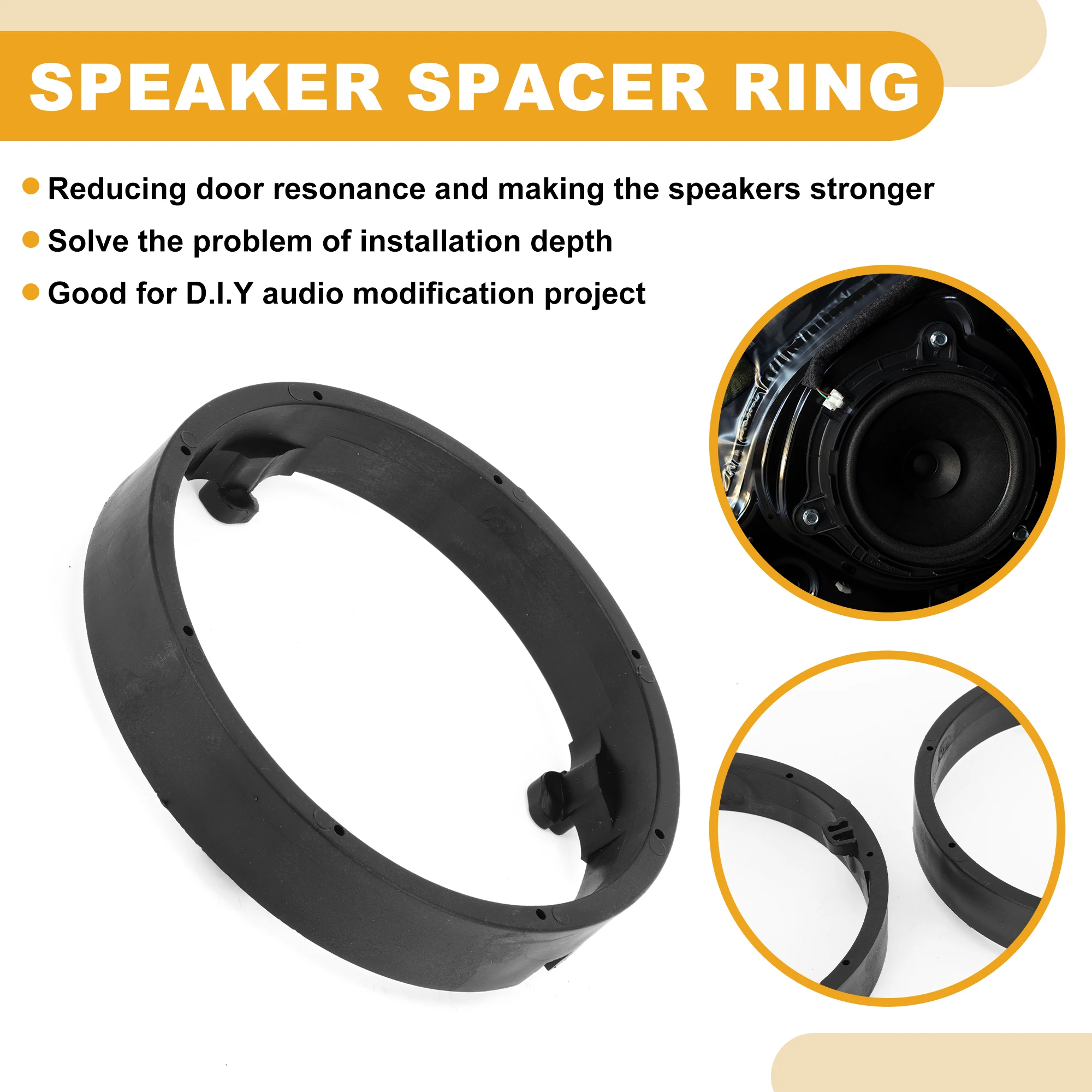 Anillo adaptador altavoz X Autohaux ABS para Mitsubishi – 6,5 pulgadas - imagen 2