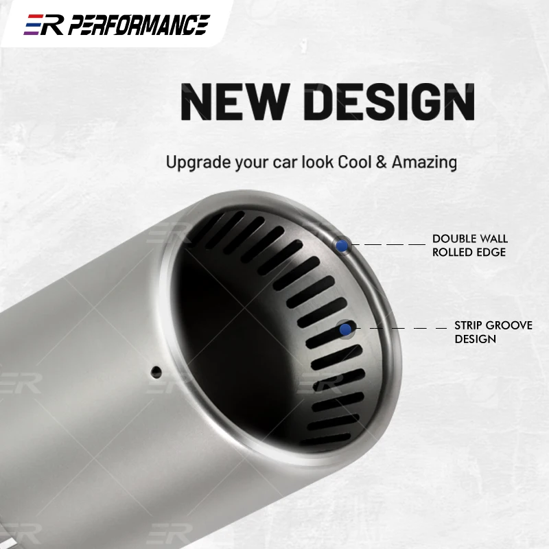 Cola de escape universal de acero inoxidable mate – 89/101 mm - imagen 5