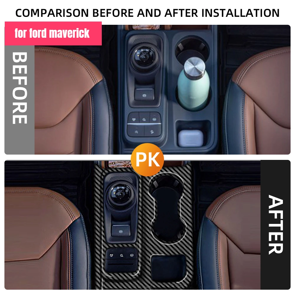 Panel embellecedor cambios fibra de carbono Ford Maverick 2022-2024