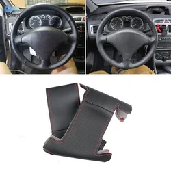 Peugeot 207 funda de volante cuero perforado cosido a mano