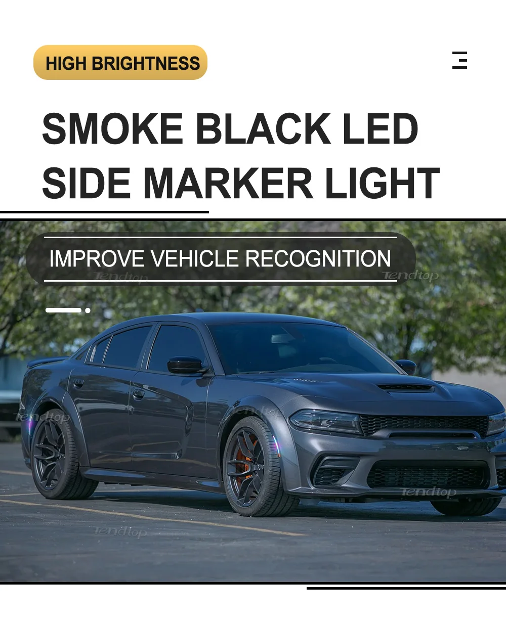 Juego de cuatro luces LED laterales para Dodge Charger