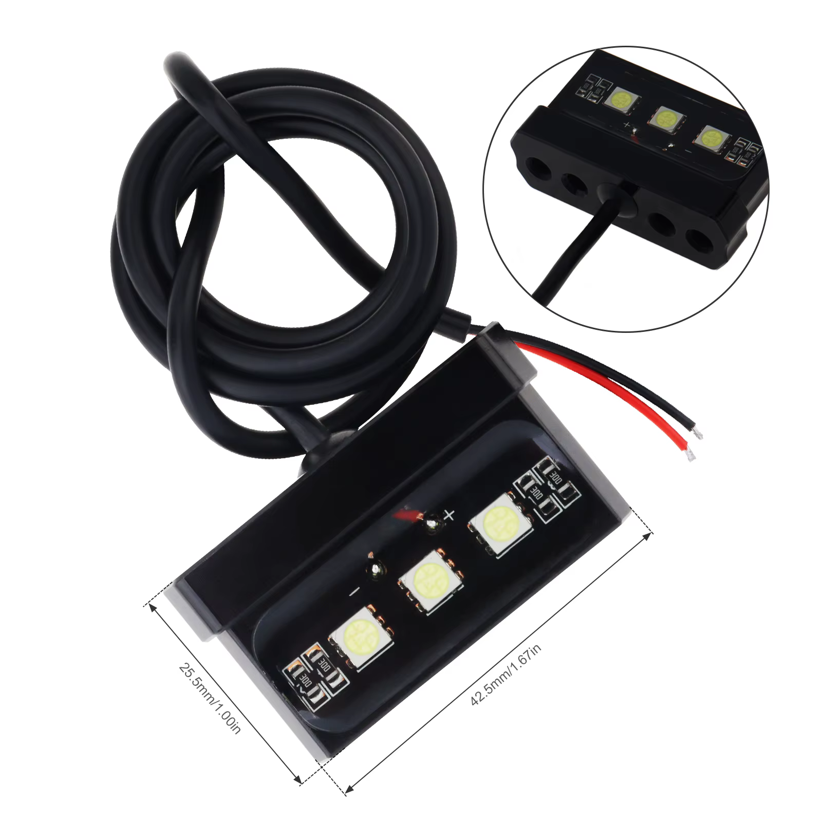Luz LED de matrícula para moto con carcasa de aluminio CNC - imagen 4