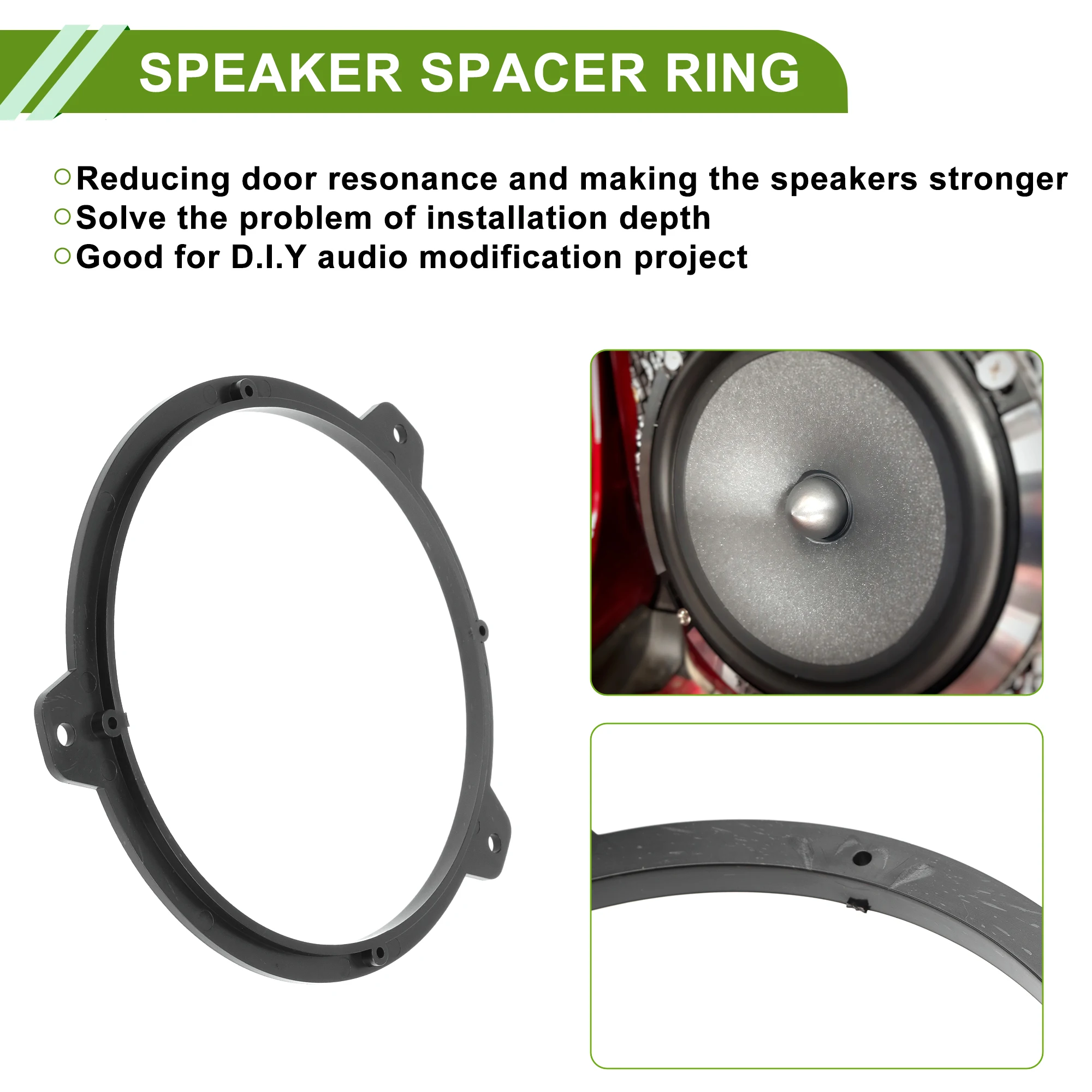 X Autohaux Altavoz Espaciador Anillo Tweeter Altavoz Espaciador Adaptador para BMW 3 E46 1998 para 6.5" - imagen 2