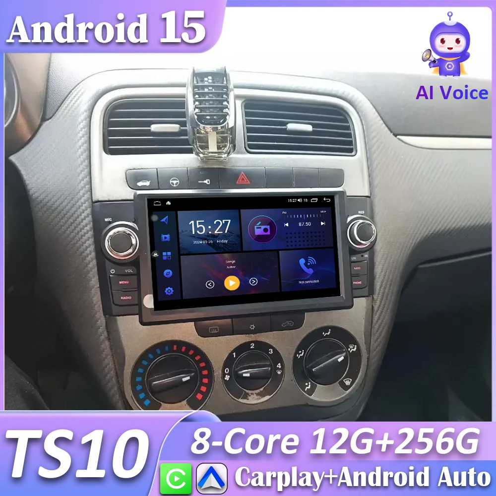 Radio 2DIN con CarPlay y Android Auto para Fiat Grande Punto